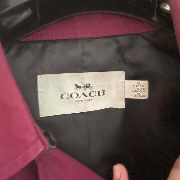 Maroon/Burgundy Coach Trench Coat (knee length) - Picture 4 of 7